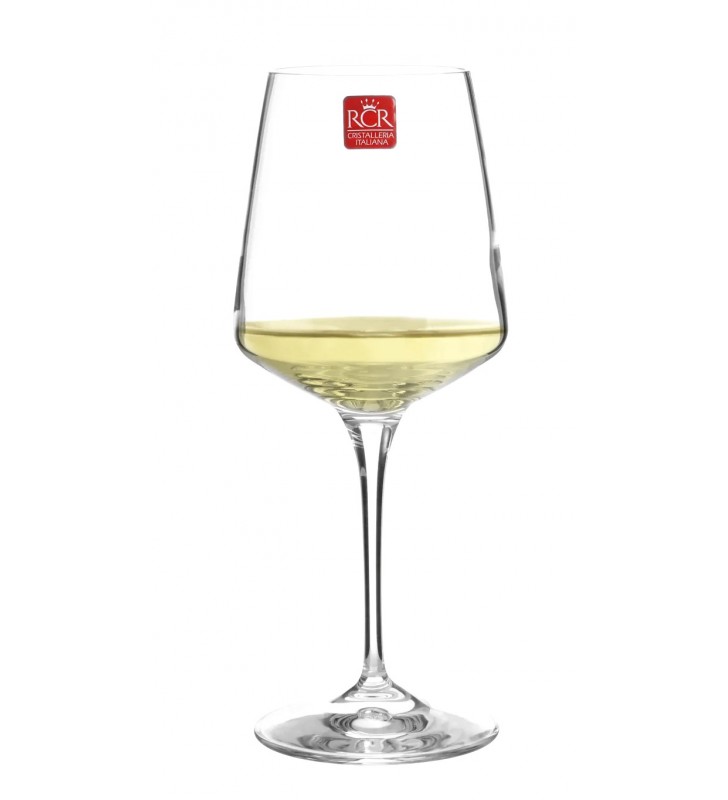 Coppia Calici Linea Aria RCR per Vino Bianco 46 cl con Iniziali