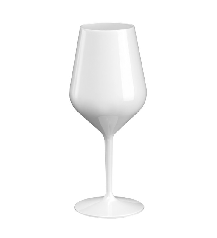 Verres à vin en Tritan plastique réutilisables 47 Cl, blanc